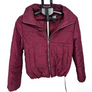 Ambiance Burgundy Puffer Jacket Size Small